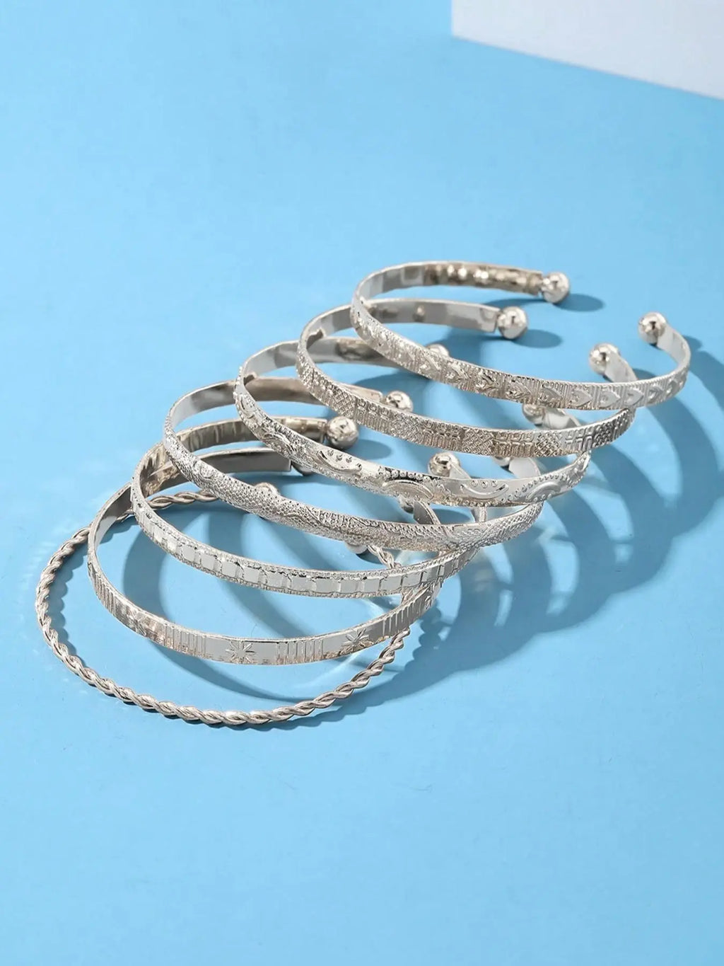 Women's Punk Style Cuff Bangle, Fashionable Open Bangle for Women & Girls, Trendy All-match & Exquisite Jewelry for Birthday Gift, Layered Bracelet Set, Trendy Stack Bangle, Cuff Bangle Set, Bracelet Sets, Cuff Bangles Bracelets