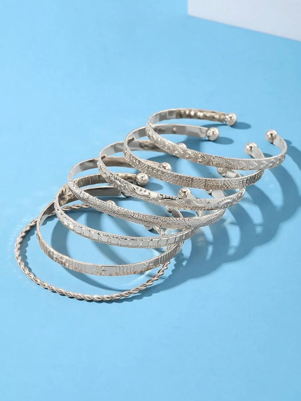 Women's Punk Style Cuff Bangle, Fashionable Open Bangle for Women & Girls, Trendy All-match & Exquisite Jewelry for Birthday Gift, Layered Bracelet Set, Trendy Stack Bangle, Cuff Bangle Set, Bracelet Sets, Cuff Bangles Bracelets