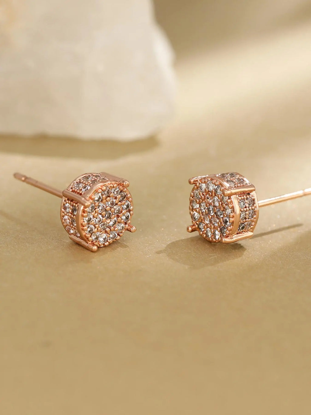 Round Artificial Zircon Decor Stud Earrings, 1/4 Pairs Earrings, Fashion Jewelry, Trendy All-match & Exquisite Jewelry, Party Festival Earrings