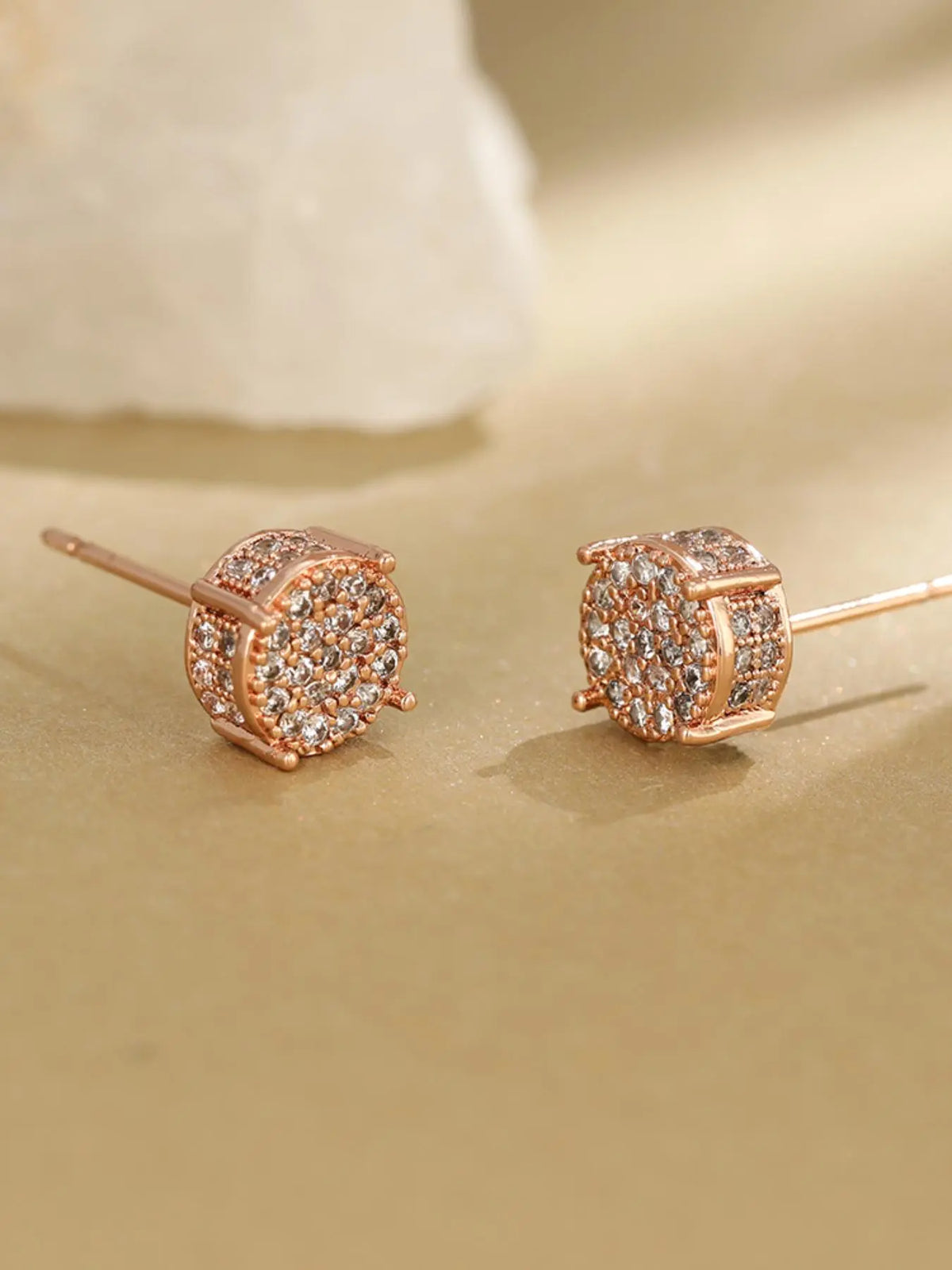 Round Artificial Zircon Decor Stud Earrings, 1/4 Pairs Earrings, Fashion Jewelry, Trendy All-match & Exquisite Jewelry, Party Festival Earrings