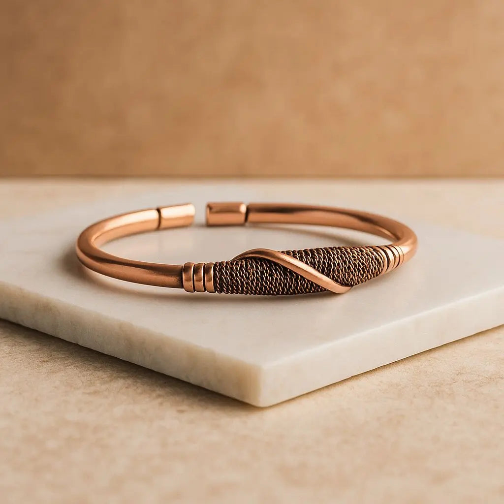 AFRICAN Pure Copper Bracelet - Handcrafted Textured Design for Unique Style and Durability