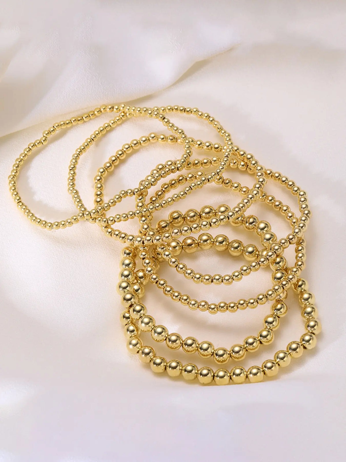 Women's Elegant Beaded Bracelet Set, Beaded Bracelet Pack, 7pcs Elastic Rope, Trendy Stackable Design, Stackable Bracelets, Stacked Bracelets, Perfect for Daily & Party Wear, Stretch Multilayered Bangles, Trendy Jewellery Accessories