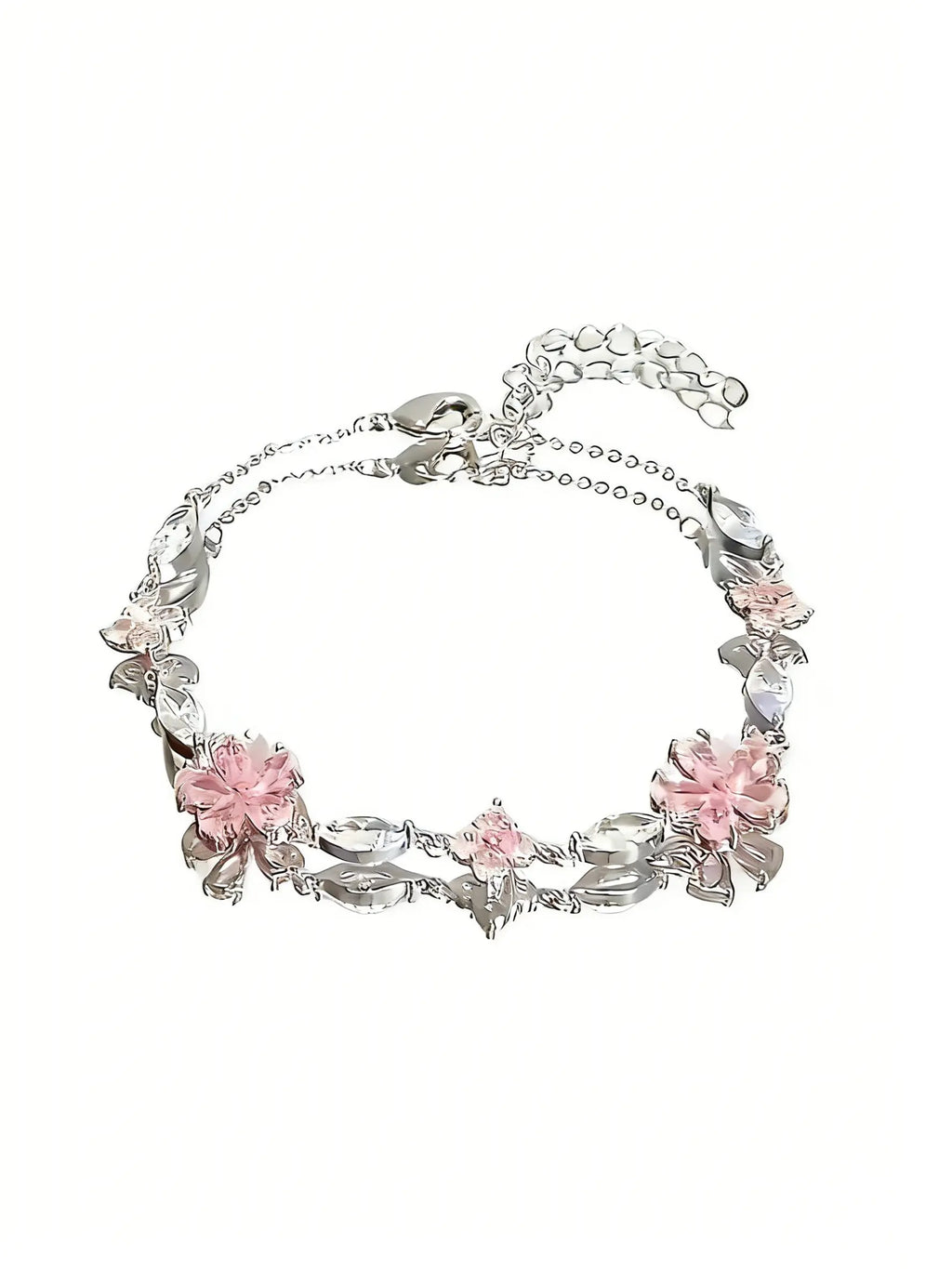 1 Pc Elegant Cherry Blossom Bracelet, Adjustable Stylish Cube Petals for Women, Cute Fashion Accessory for Any Occasion, Fashionable Bracelet, Elegant Jewelry Bracelet, Aesthetic Jewelry, Adjustable Bracelets