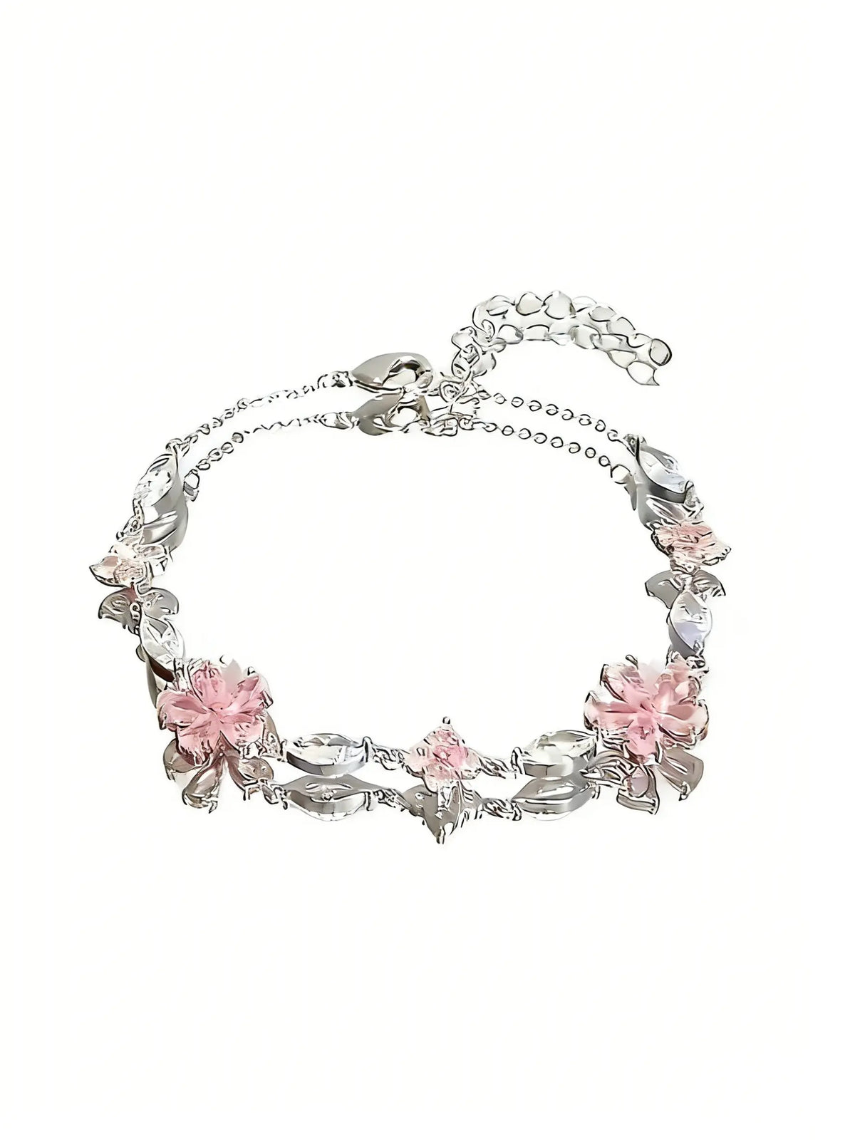 1 Pc Elegant Cherry Blossom Bracelet, Adjustable Stylish Cube Petals for Women, Cute Fashion Accessory for Any Occasion, Fashionable Bracelet, Elegant Jewelry Bracelet, Aesthetic Jewelry, Adjustable Bracelets