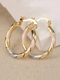 Twist Design Hoop Earrings, Stylish Jewelry, Copper Earrings for Women, Jewelry for Party, Daily Clothing Decor, Trendy All-match & Exquisite Jewelry for Birthday Gift, Minimalist Earrings, Classic Style Earrings