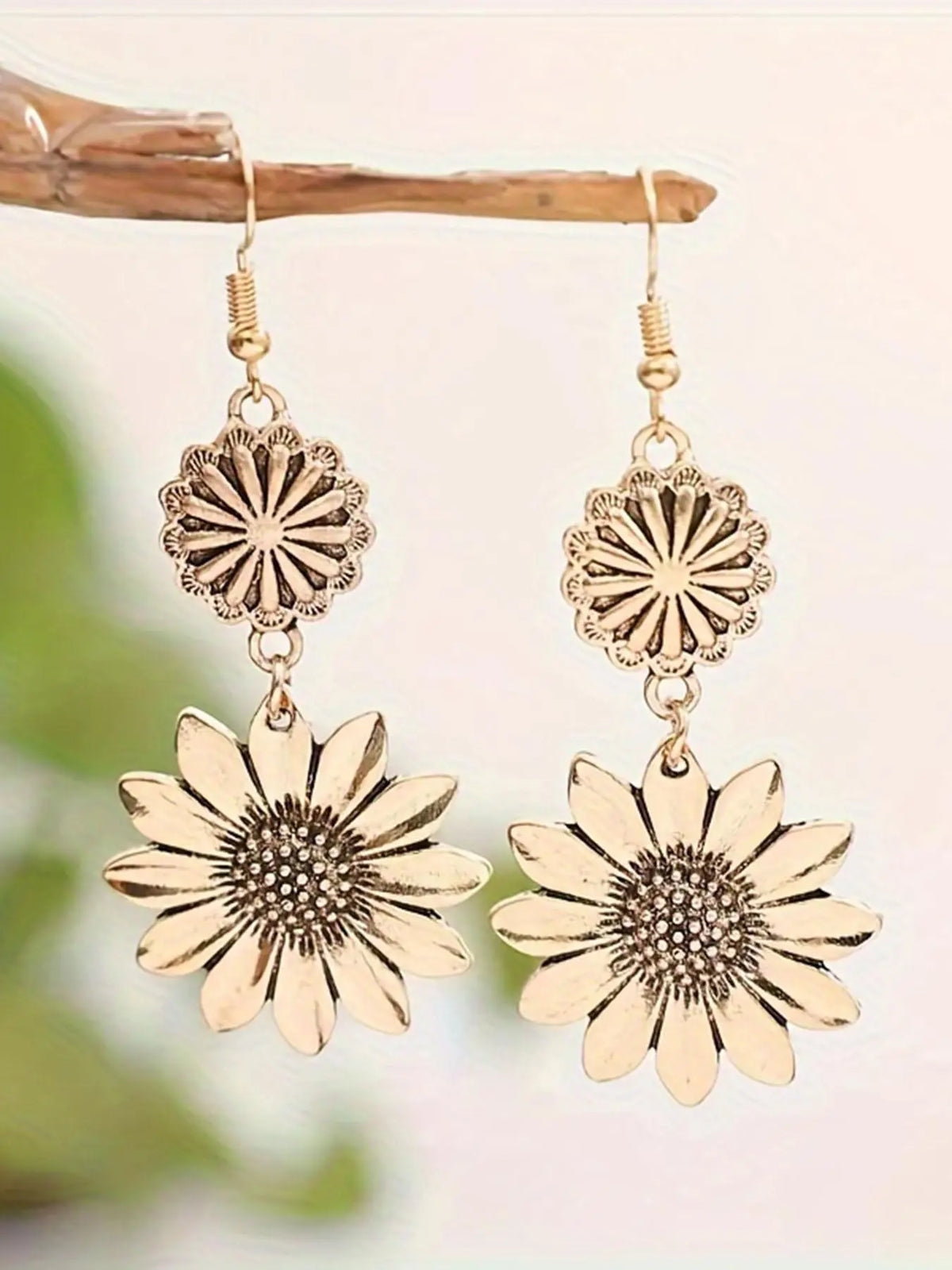 Vintage Sunflower Design Dangle Earrings, Bohemian Earrings, Fashionable Pendants Jewelry for Women for Party, Daily Clothing Decor, Trendy All-match & Exquisite Jewelry for Birthday Gift