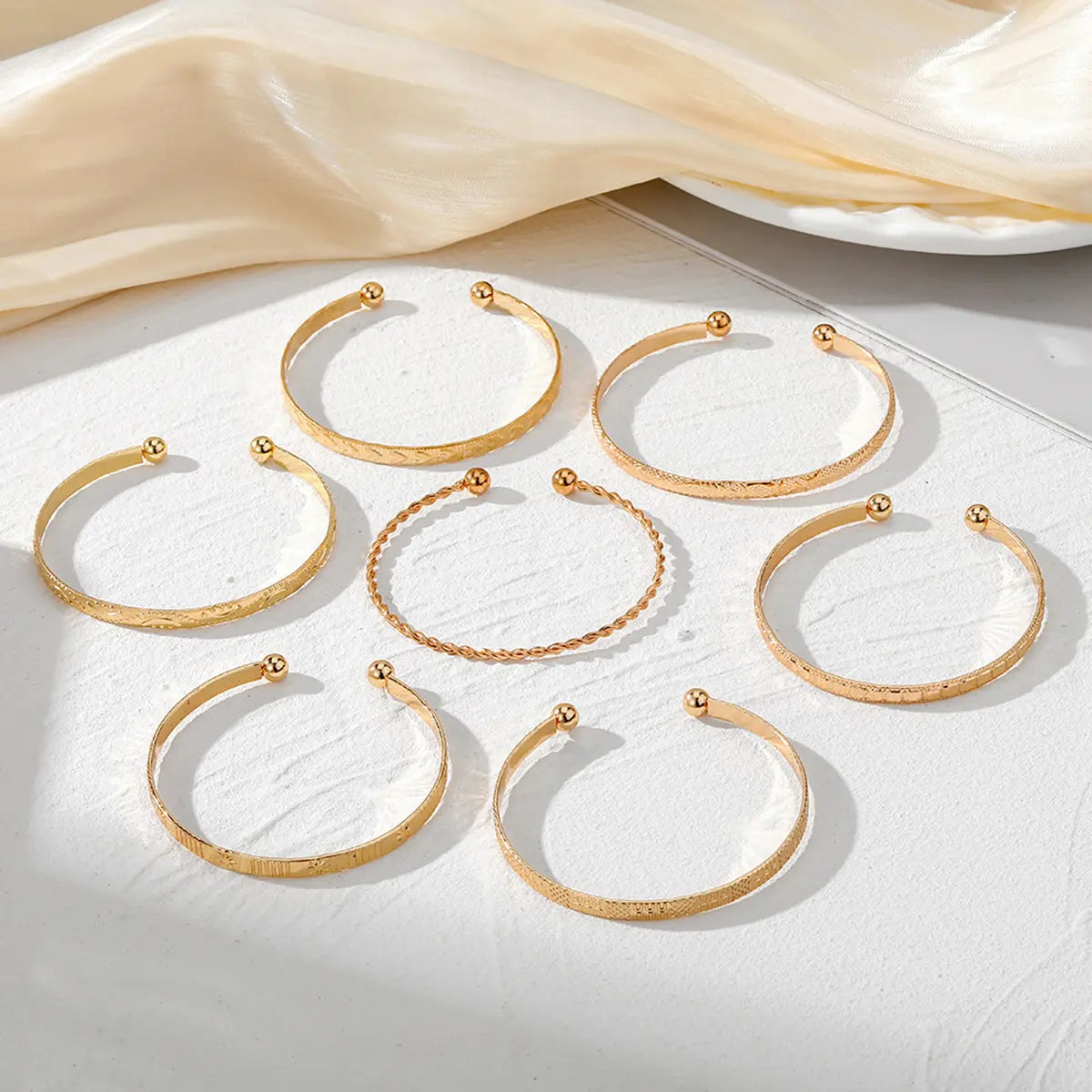 7-piece gold bracelet set, multi-layer adjustable women's bracelet set, suitable for teen girls Christmas gift bracelets Multilayered Bangles Boho Style Bangles