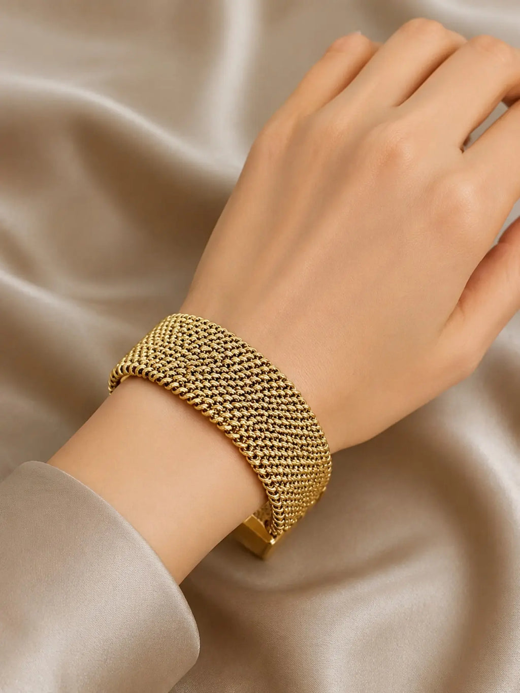 Vintage Stainless Steel Mesh Bracelet, Metal Bracelet, Elegant Jewelry Bracelet, Fashionable Jewelry for Women & Men, Trendy Versatile & Exquisite Jewelry for Birthday Gift, High-Quality Bracelet