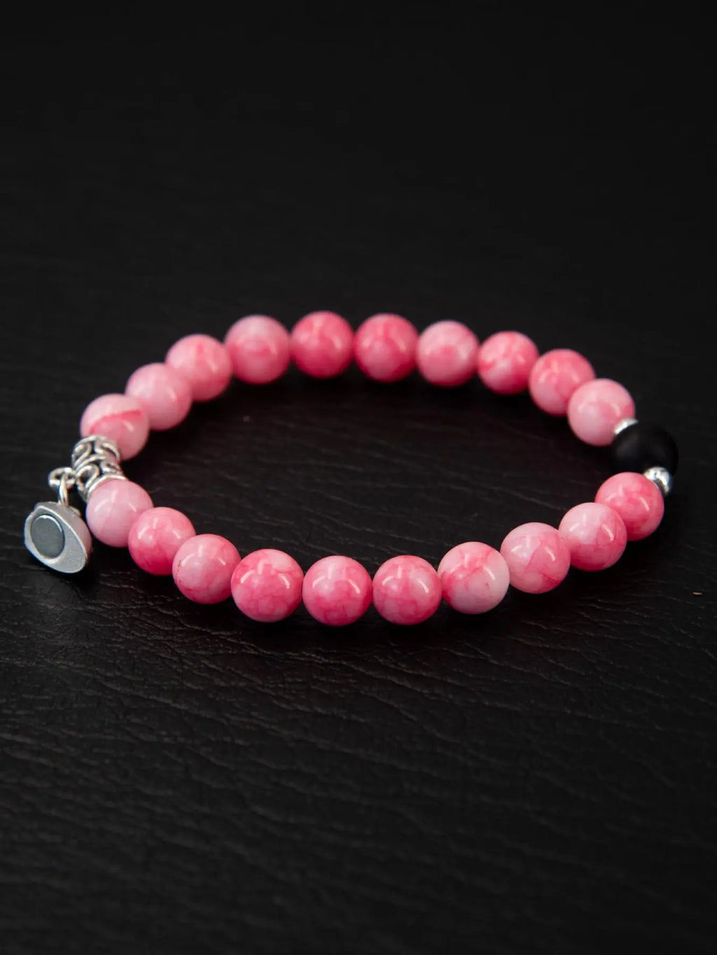 Magnetic Heart Charm Beaded Bracelet, Fashionable Couple Bracelet for Women & Men, Matching Heart Bracelets, Trendy All-match & Exquisite Jewelry for Birthday Gift, Heart Shaped Bracelet, Bracelet With Pendant, Beaded Bracelet Set