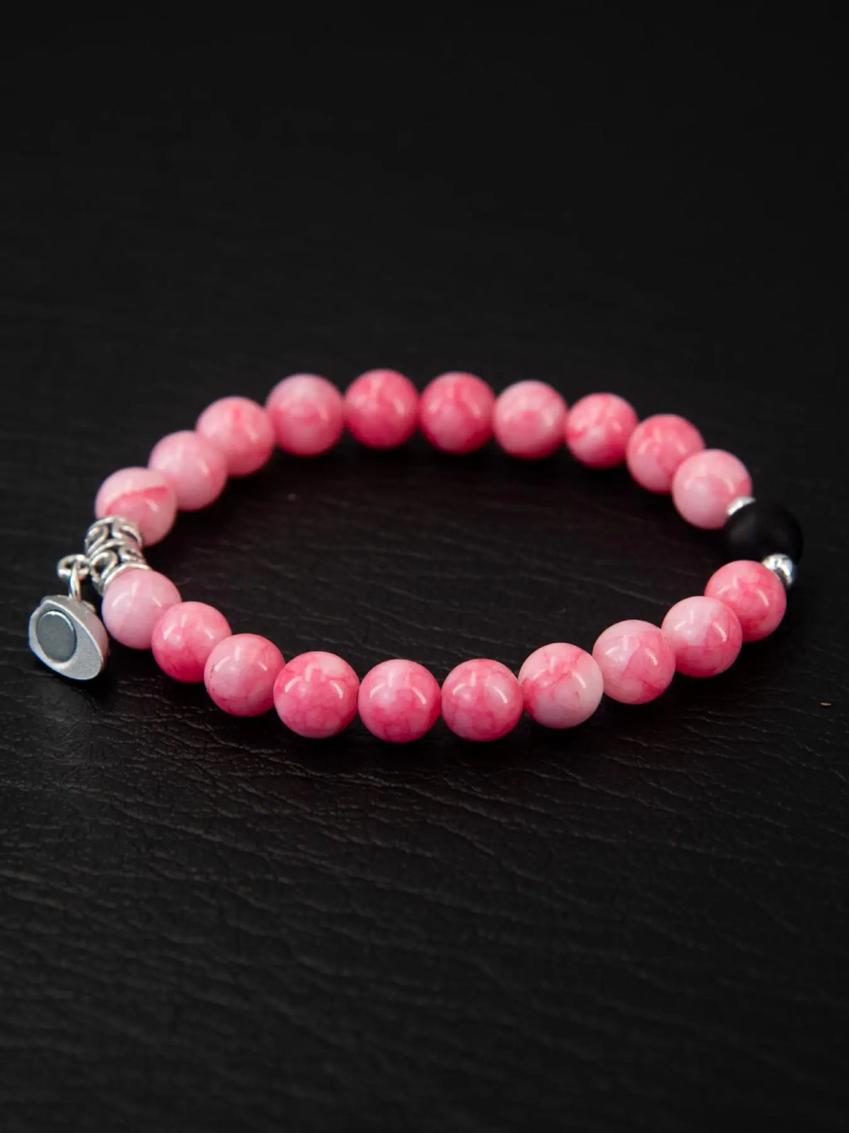 Magnetic Heart Charm Beaded Bracelet, Fashionable Couple Bracelet for Women & Men, Matching Heart Bracelets, Trendy All-match & Exquisite Jewelry for Birthday Gift, Heart Shaped Bracelet, Bracelet With Pendant, Beaded Bracelet Set