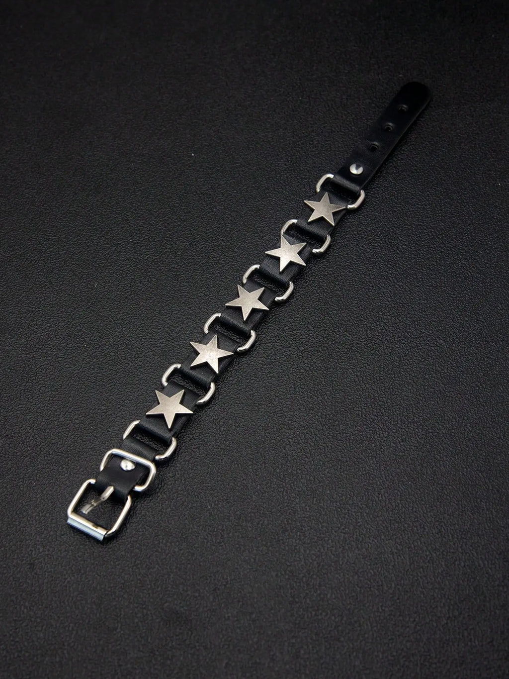 Punk Style Leather Bracelet, Adjustable Length, Rivet Design, Skull Element, Star Pattern, Daily Wear, Holiday Gift for Boyfriend Girlfriend, Fashion Bracelets, Punk Style Jewelry, Fashionable Bracelet