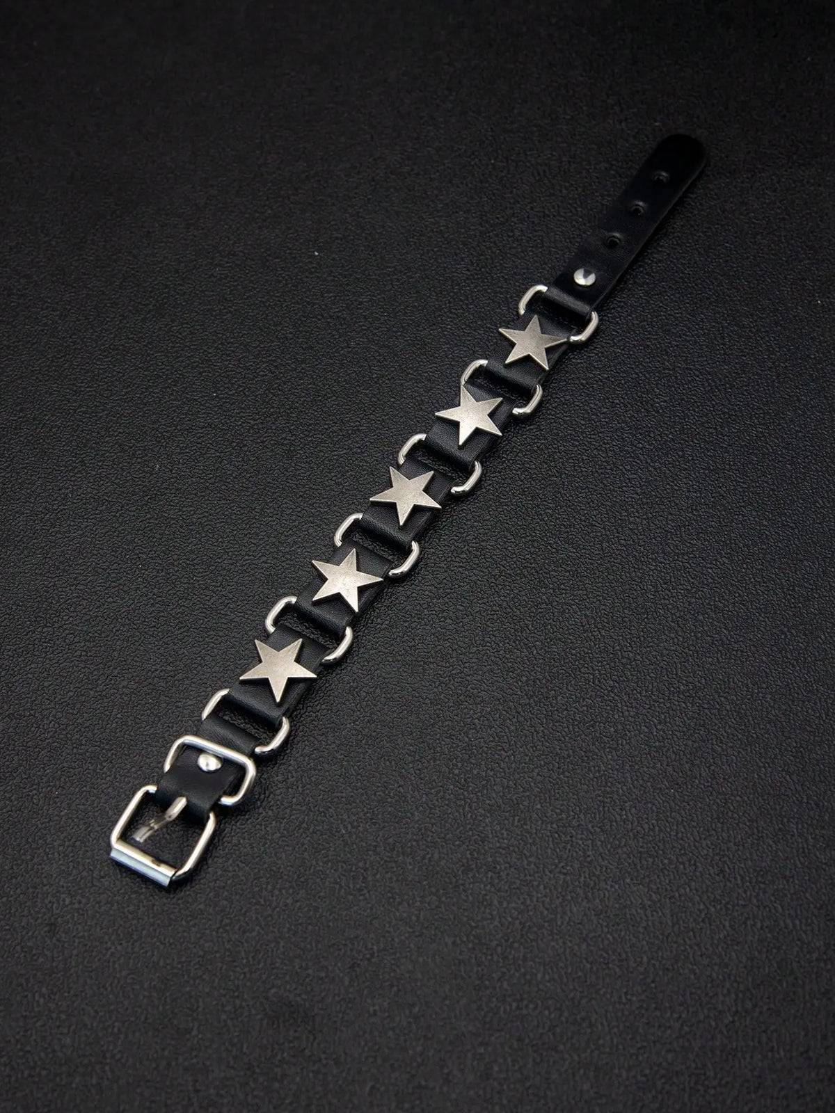 Punk Style Leather Bracelet, Adjustable Length, Rivet Design, Skull Element, Star Pattern, Daily Wear, Holiday Gift for Boyfriend Girlfriend, Fashion Bracelets, Punk Style Jewelry, Fashionable Bracelet