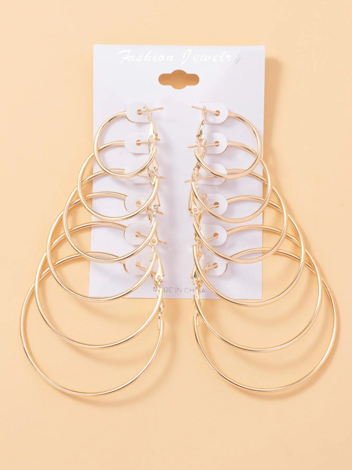 6 Pairs Round Shaped Multiple Size Hoop Earrings, Earring Set, 2024 New Stylish Earrings for Women, Daily Wear Ear Piercing Jewelry, Classic Fashion Accessories for Daily Wear