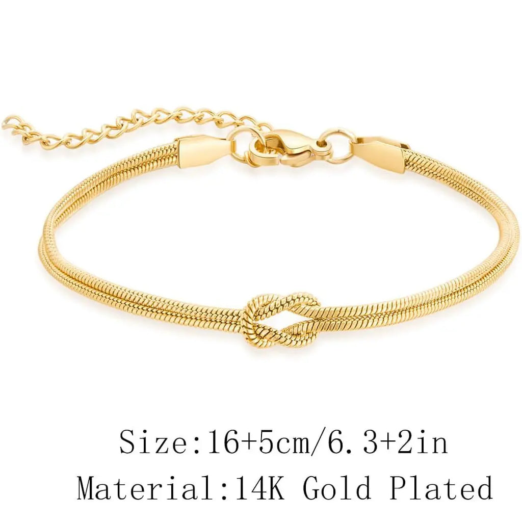 2pcs/set Love Knot Matching Bracelets for Couples - Matching BF and GF, Friendship-Themed Bracelets & Bangles, Men's Jewelry, Intimate Couple Gifts, GF Gift for Valentines Day, His And Hers,sohochic