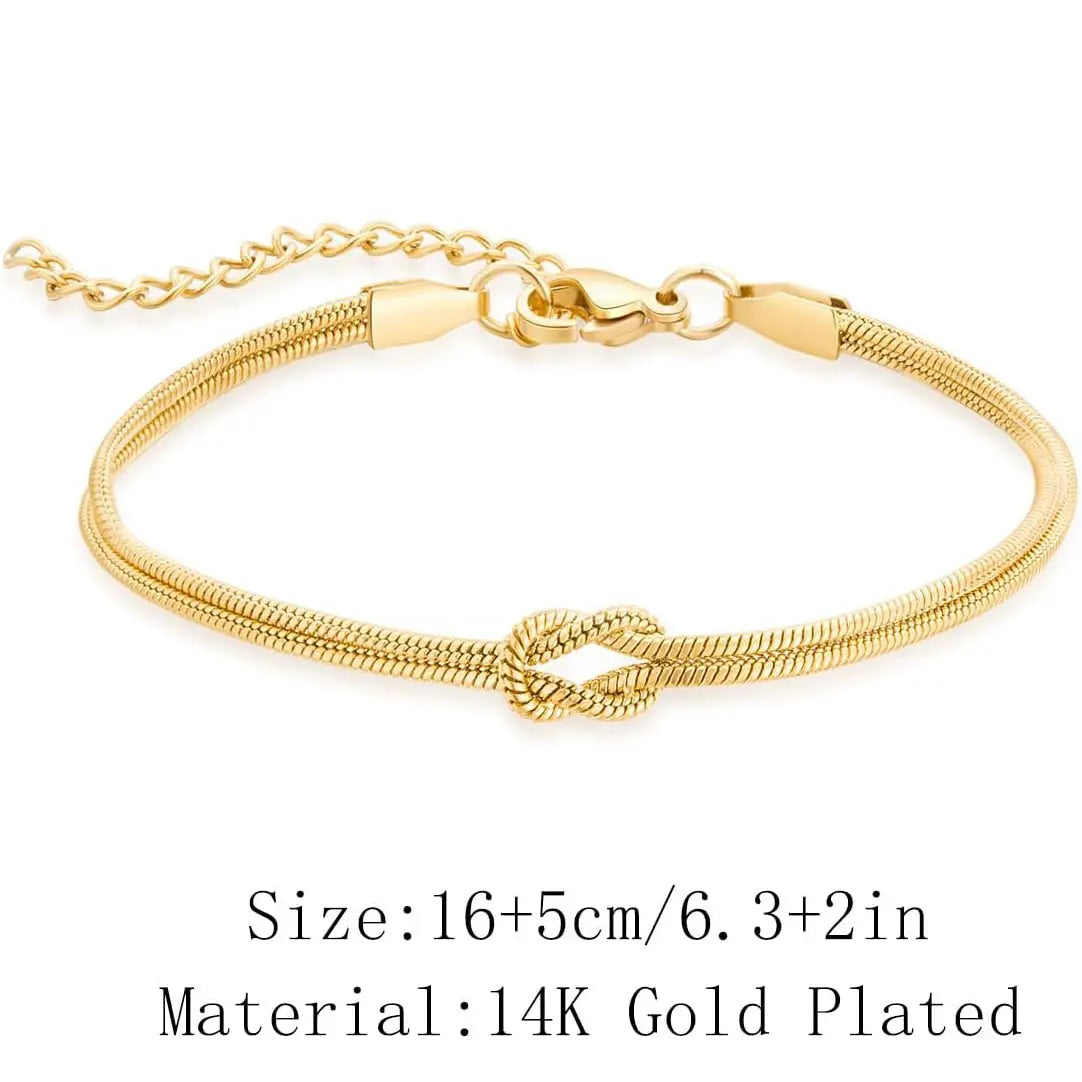 2pcs/set Love Knot Matching Bracelets for Couples - Matching BF and GF, Friendship-Themed Bracelets & Bangles, Men's Jewelry, Intimate Couple Gifts, GF Gift for Valentines Day, His And Hers,sohochic