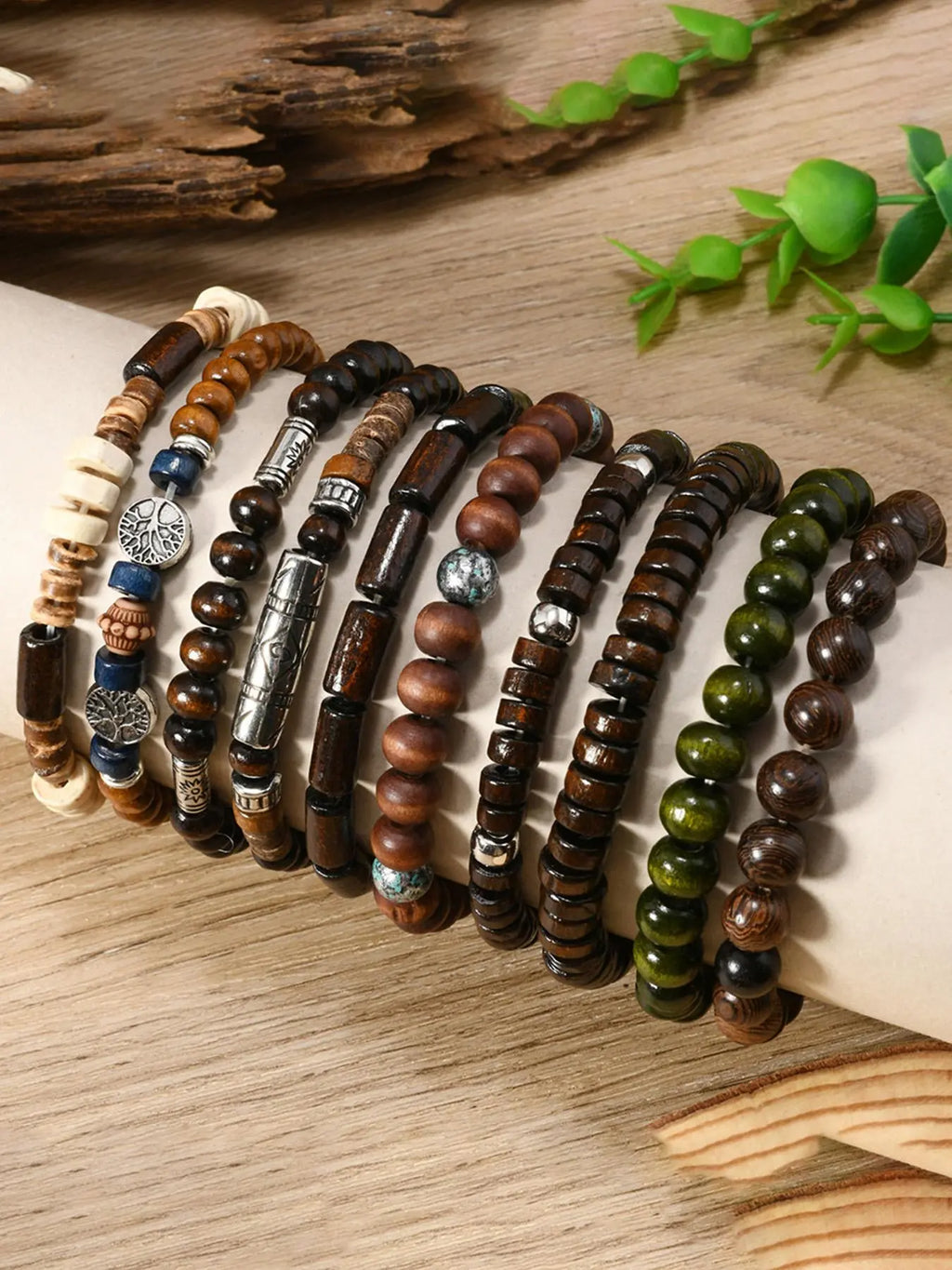 Boho Style Beaded Bracelet, Adjustable Beaded Design, Fashionable Elastic Bracelet for Men & Women, Trendy All-match & Exquisite Jewelry for Birthday Gift, Beaded Bracelet Set, Matching Bracelet