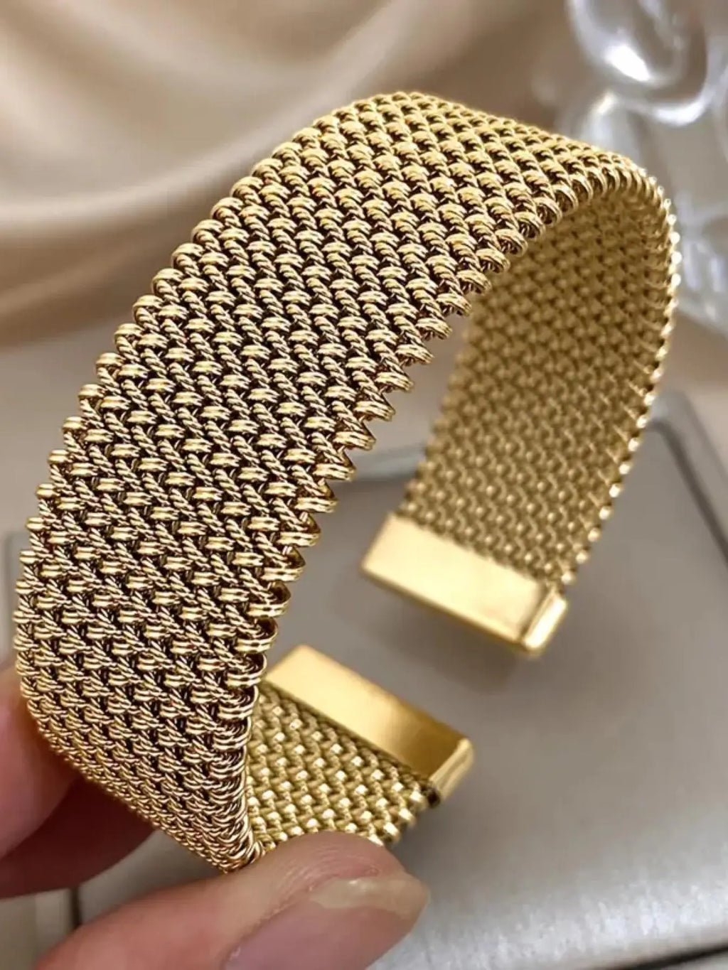 Vintage Stainless Steel Mesh Bracelet, Metal Bracelet, Elegant Jewelry Bracelet, Fashionable Jewelry for Women & Men, Trendy Versatile & Exquisite Jewelry for Birthday Gift, High-Quality Bracelet