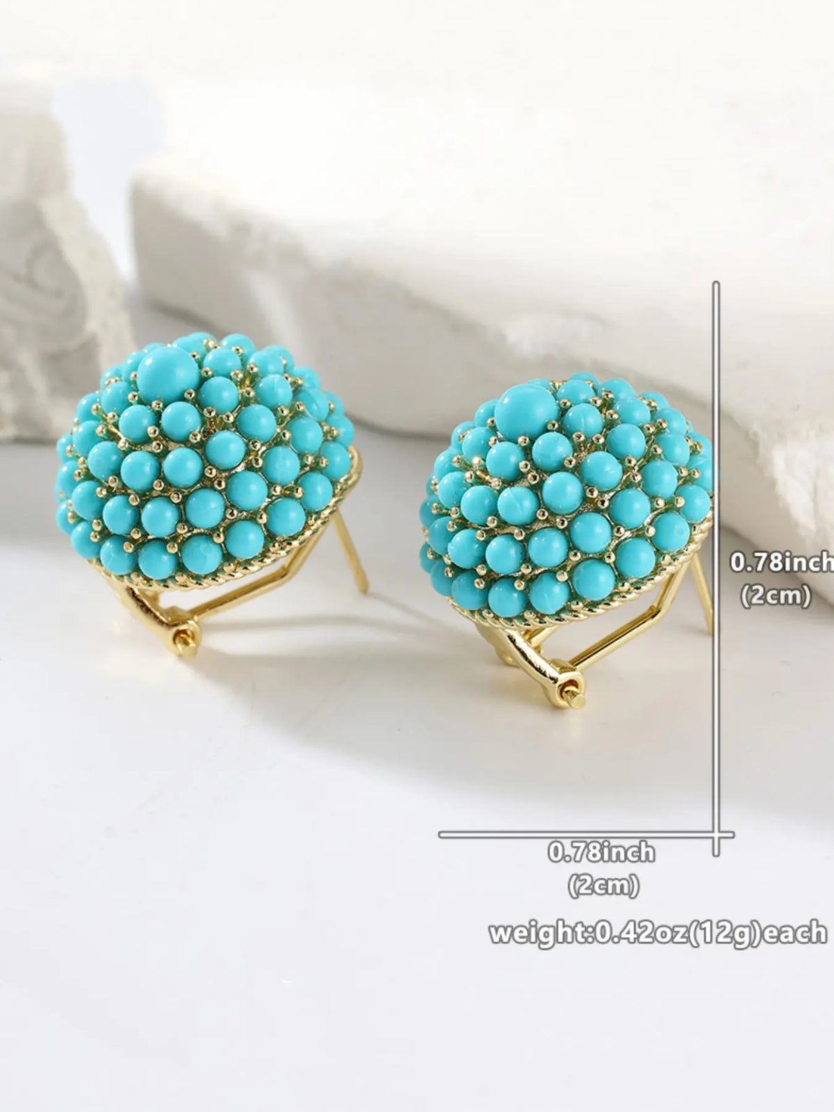 Women's Earrings, Fashionable Earrings, Copper Earrings, Vintage Turquoise Flower Design Jewelry for Daily & Formal Wear, Perfect Valentine Gift, Trendy Jewellery Accessories