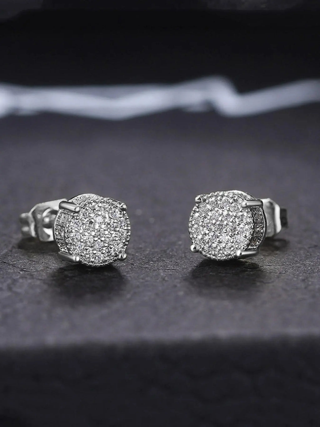 Round Artificial Zircon Decor Stud Earrings, 1/4 Pairs Earrings, Fashion Jewelry, Trendy All-match & Exquisite Jewelry, Party Festival Earrings