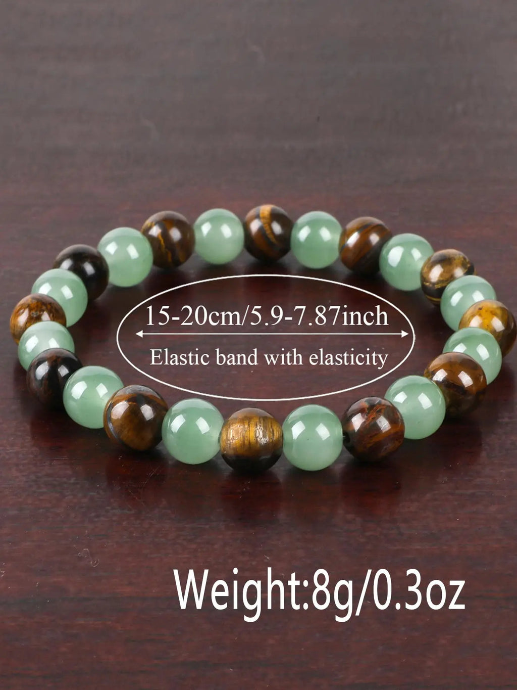 1pc Money Attraction & Protection Bracelet, Tiger Eye & Green Aventurine Natural Bracelet, Fashion Luxury Jewelry, Friendship & Encouragement Gift, Colorblock Beaded Bracelet, Bangle Bracelet, Fashionable Bangles, Bead Bracelets