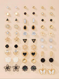 Cute Fashion Simple Casual Earrings Set, Heart & Flower & Star Design Earrings, Fashion Jewelry for Party, Daily Clothing Decor, Trendy All-match & Exquisite Jewelry for Gift