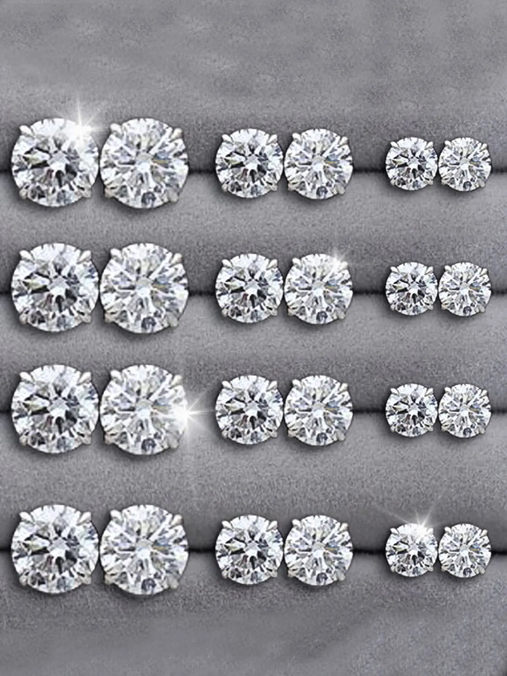 12/24 Pairs Earring Set, Elegant Geometric Artificial Zircon High Quality Earrings, Unisex Jewelry for Daily Wear, Party, Wedding Gifts