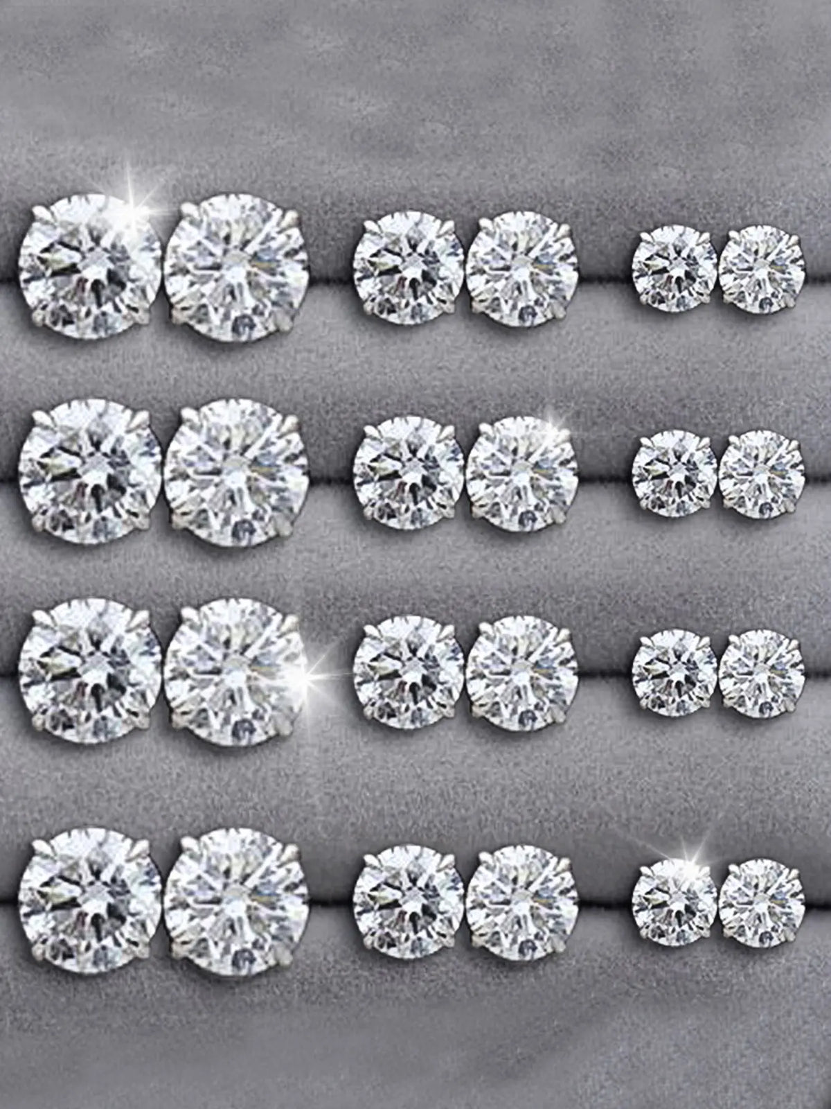 12/24 Pairs Earring Set, Elegant Geometric Artificial Zircon High Quality Earrings, Unisex Jewelry for Daily Wear, Party, Wedding Gifts