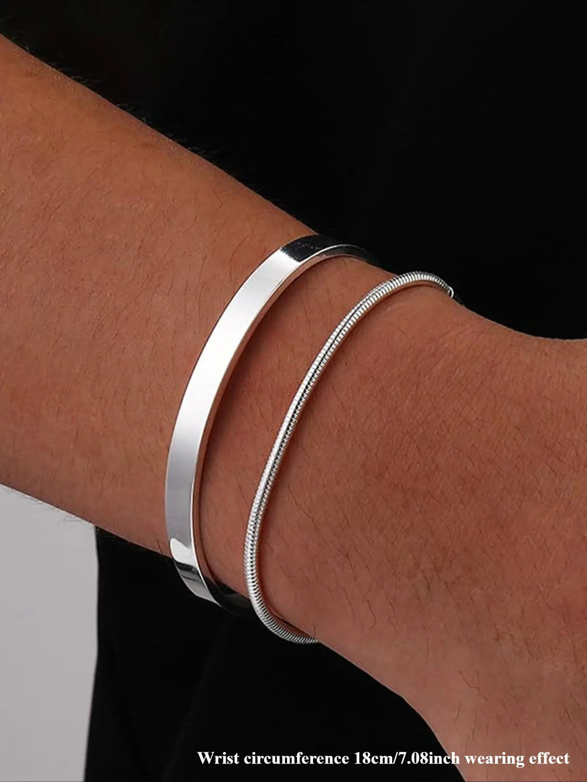 Stainless Steel Bracelet Set, Stacked Design Bracelets, Stackable Bracelets, Unisex Casual Daily Wear Jewelry, Perfect Gift for Men & Women, Durable & Stylish Design