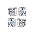 6mm Diameter Sparkling Zircon Look Magnet Studs Earrings - Stainless Steel No Ear Hole Fake Studs, Fashionable Decorative Wear Costume Jewelry Accessories (Note: Choking Hazard Magnets)