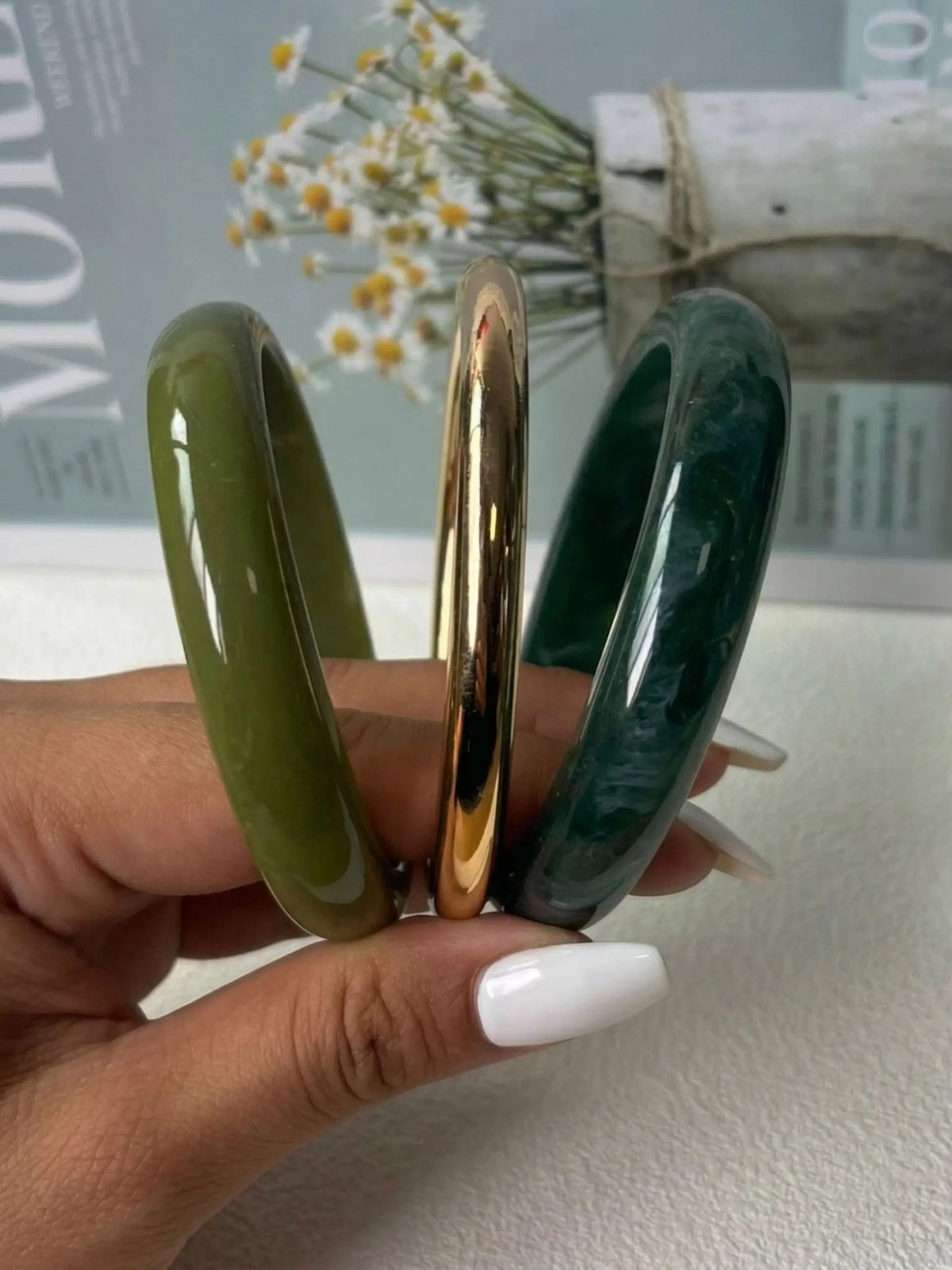 3-Piece Set Boho Geometric Resin Bracelets, Unisex Acrylic Alloy Stackable Bangle Bracelets Wristbands, Vintage Fashion Accessory for All Seasons, Bohemian Bracelet, Bracelet Sets