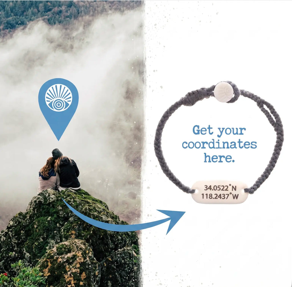 Wanderer Custom Coordinates Bracelet – Personalized Location Jewelry | Travel Sentimental Gift Handmade