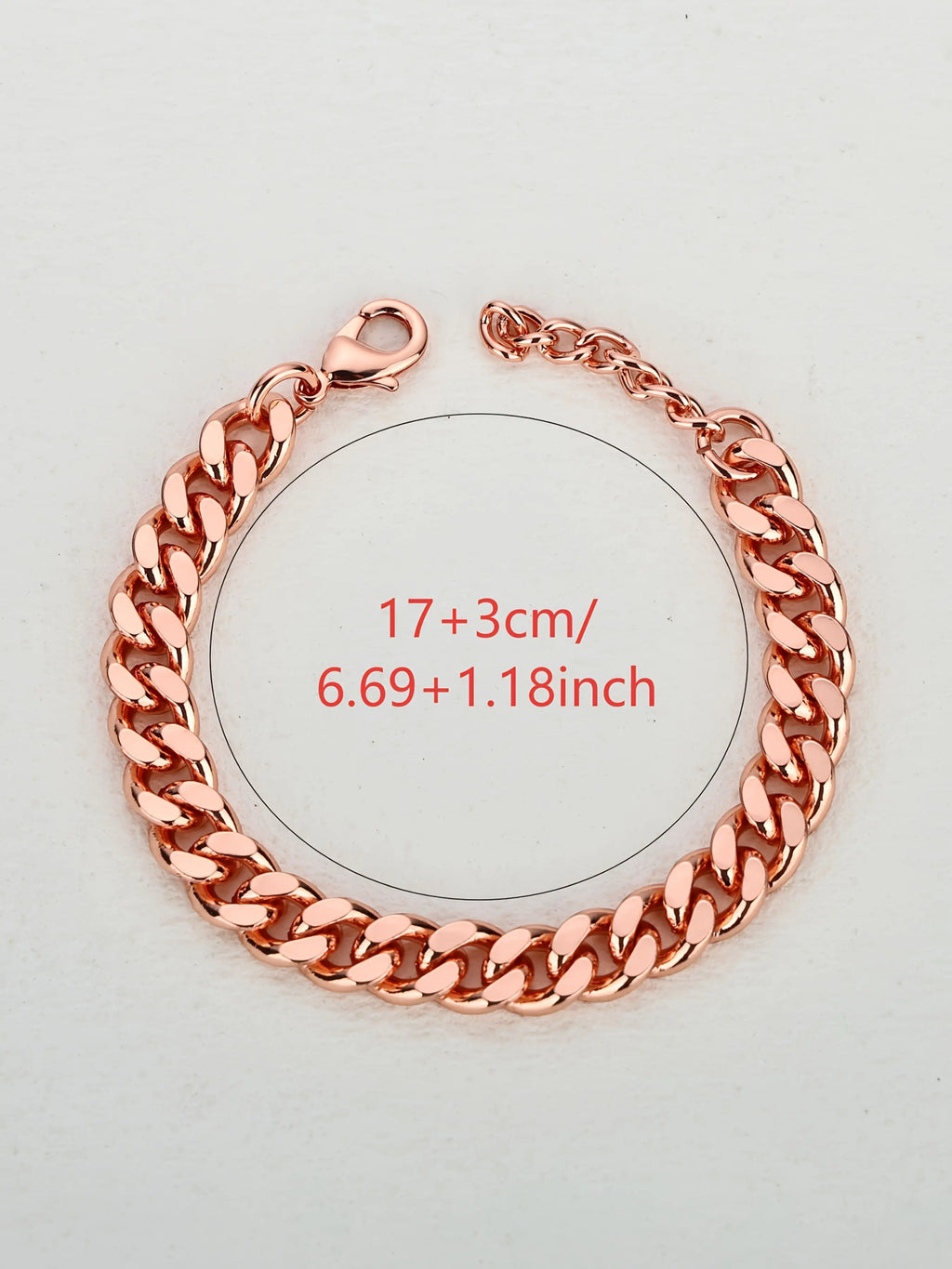 Pure Copper Cuban Chain Bracelet, 5–12 mm Wide Chunky Link Unisex Copper Metal Bracelet, Handmade Concave Chain Jewelry for Men and Women, Cuban Link Bracelets