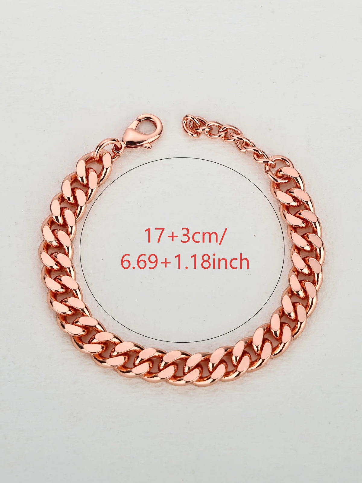Pure Copper Cuban Chain Bracelet, 5–12 mm Wide Chunky Link Unisex Copper Metal Bracelet, Handmade Concave Chain Jewelry for Men and Women, Cuban Link Bracelets