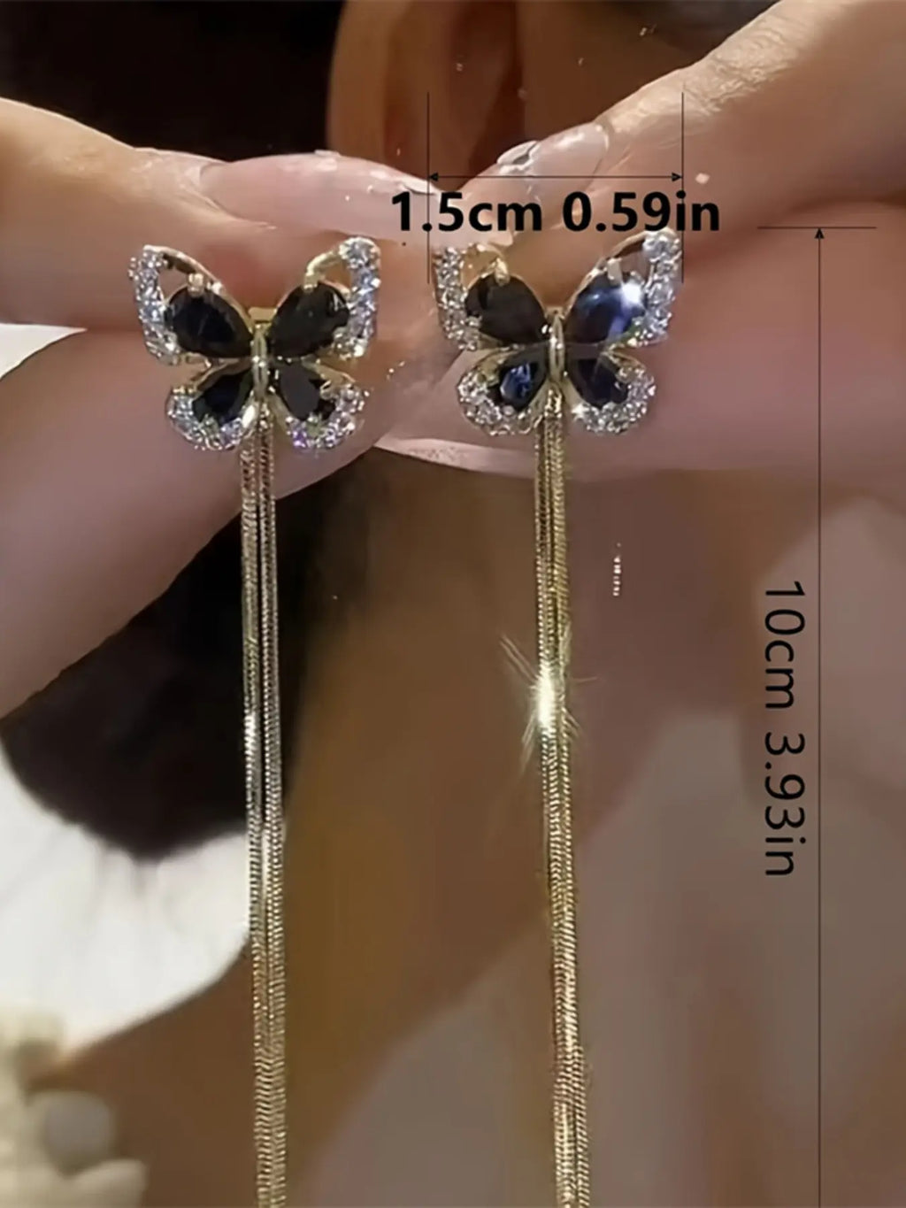 Elegant Butterfly Earrings with Sparkling Cubic Zirconia, Zirconia Butterflies, Perfect Gift for Birthday Christmas Anniversary Valentine's Day, All Seasons, Gift Ready, Unique Design Shining CZ Earrings