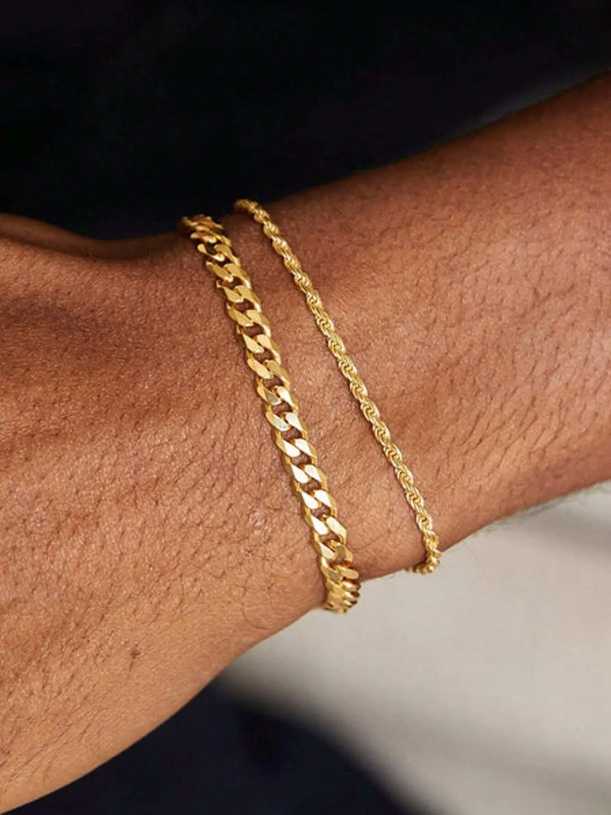 Men's Simple Style Stainless Steel Chain Bracelet, Jewelry for Party, Everyday & Birthday Gift, Adjustable Link Bracelet, Stackable Bracelets, Stacked Design Bracelets