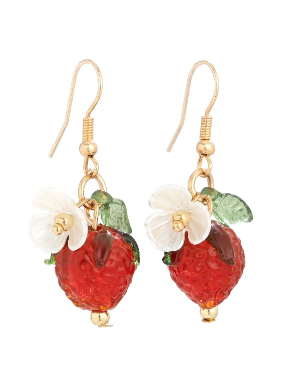 Cute Strawberry Design Dangle Earrings for Women & Girls, Fashion Floral Drop Earrings, Cute Summer Jewelry Accessories, Casual Trendy Jewelry, Fruit Veggie Earrings, Dangly Earrings, Dangling Earrings