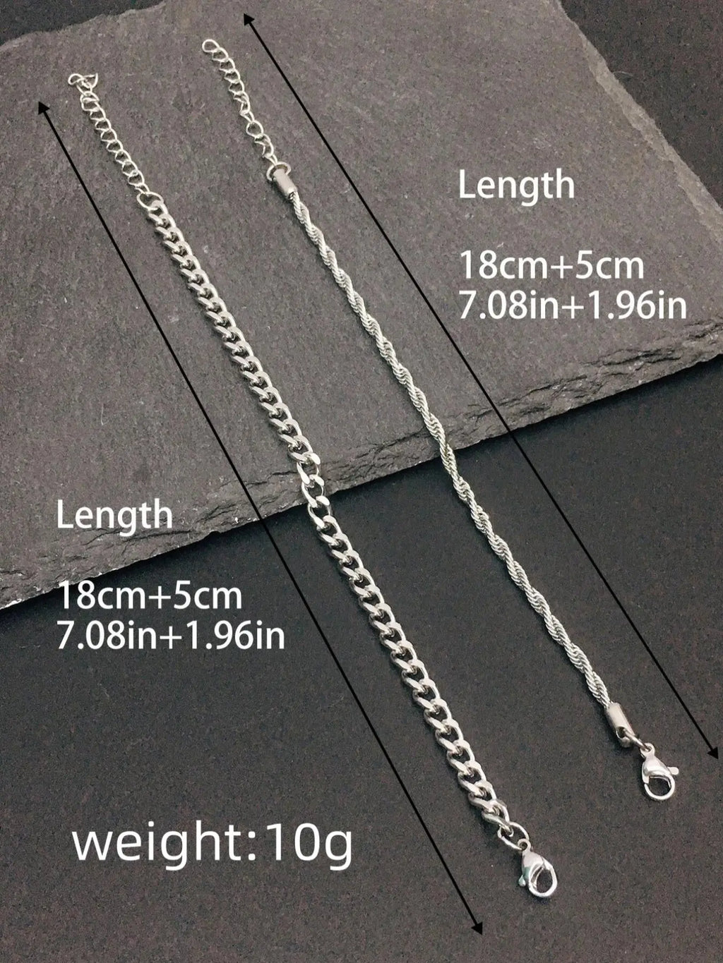 Men's Simple Style Stainless Steel Chain Bracelet, Jewelry for Party, Everyday & Birthday Gift, Adjustable Link Bracelet, Stackable Bracelets, Stacked Design Bracelets