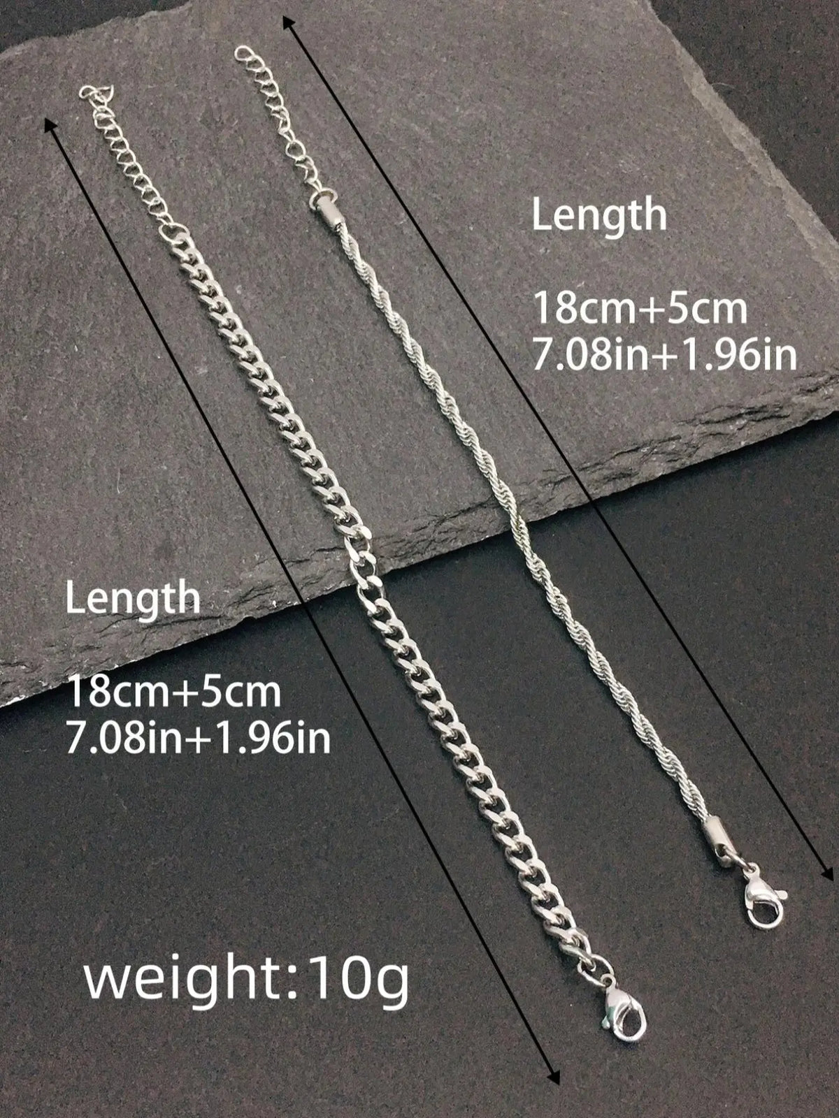 Men's Simple Style Stainless Steel Chain Bracelet, Jewelry for Party, Everyday & Birthday Gift, Adjustable Link Bracelet, Stackable Bracelets, Stacked Design Bracelets