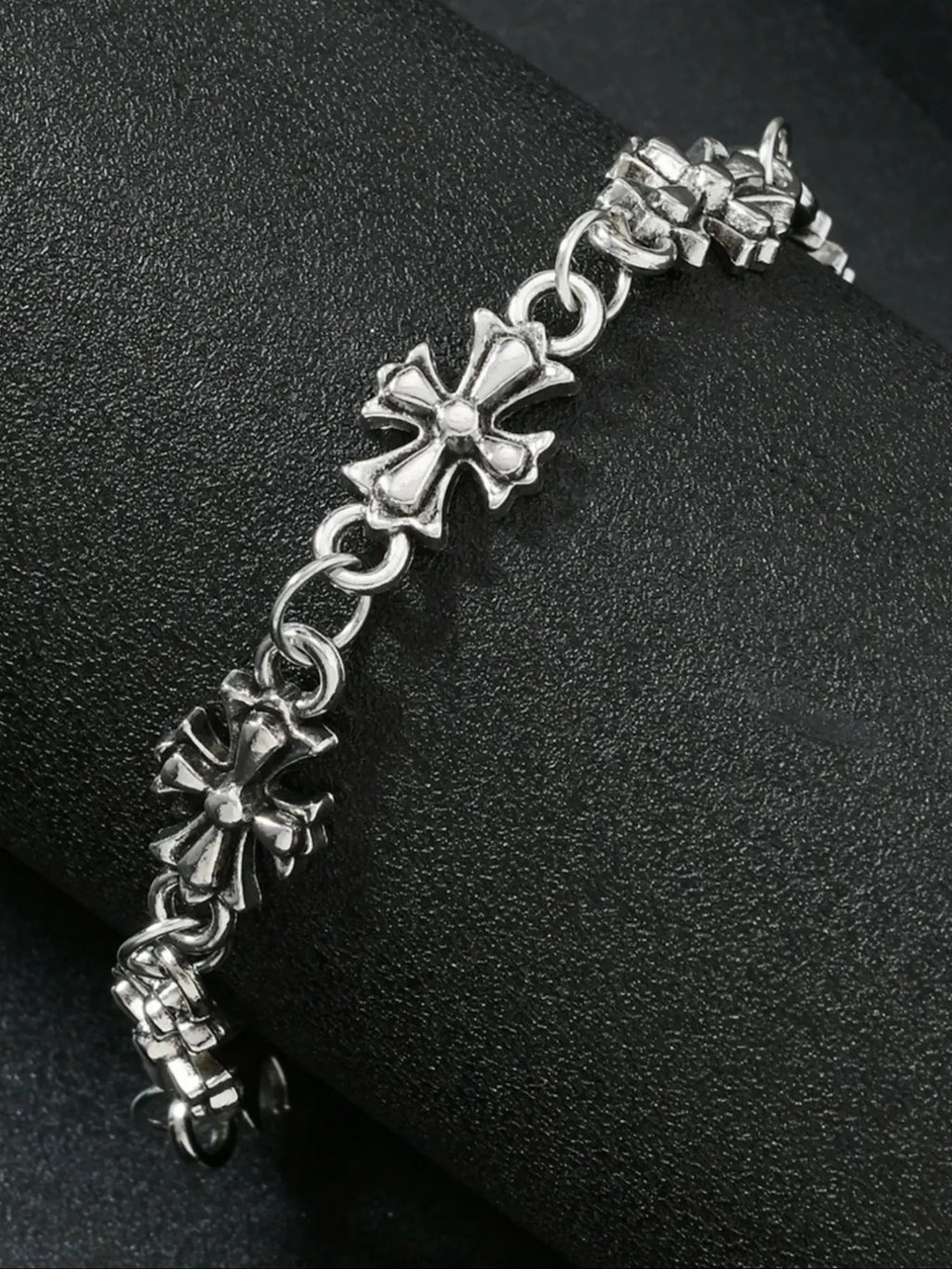 Punk Style Cross Retro Metal Chain Bracelet for Men, High-Quality Daily Wear, Perfect Birthday and Engagement Gift, All Seasons