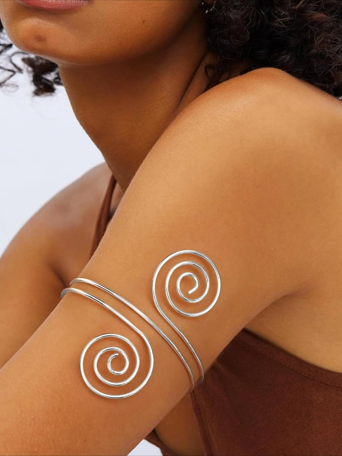 Arm Cuff Upper Arm Band for Women, Adjustable Coil Swirl Design, Elegant Stackable Bracelets Set, 3 Pieces, Trendy Fashionable Accessories, Casual Accessories, Cuff Bangles Bracelets, Adjustable Cuff Armband
