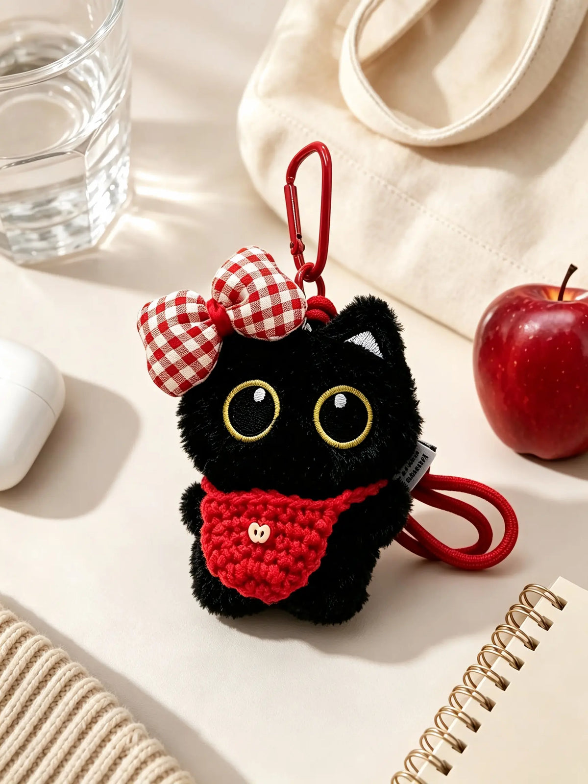 Cute Cat Design Keychain, Punk Style Plush Keychain for Women & Men, Fashion Accessories for Daily Use, Trendy All-match & Exquisite Keychain for Birthday Gift
