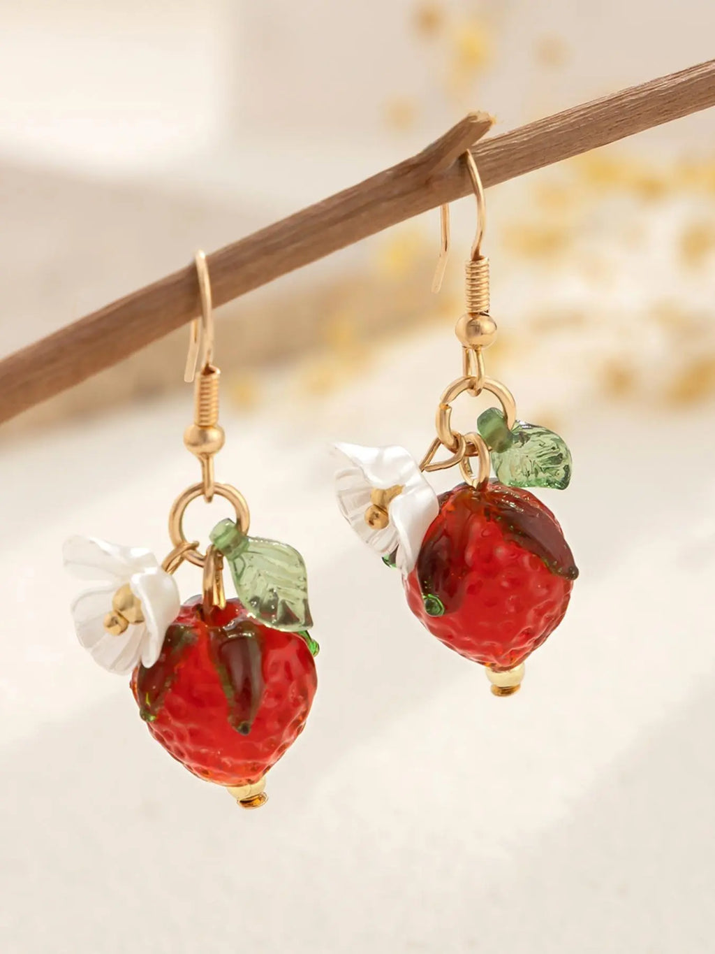 Cute Strawberry Design Dangle Earrings for Women & Girls, Fashion Floral Drop Earrings, Cute Summer Jewelry Accessories, Casual Trendy Jewelry, Fruit Veggie Earrings, Dangly Earrings, Dangling Earrings