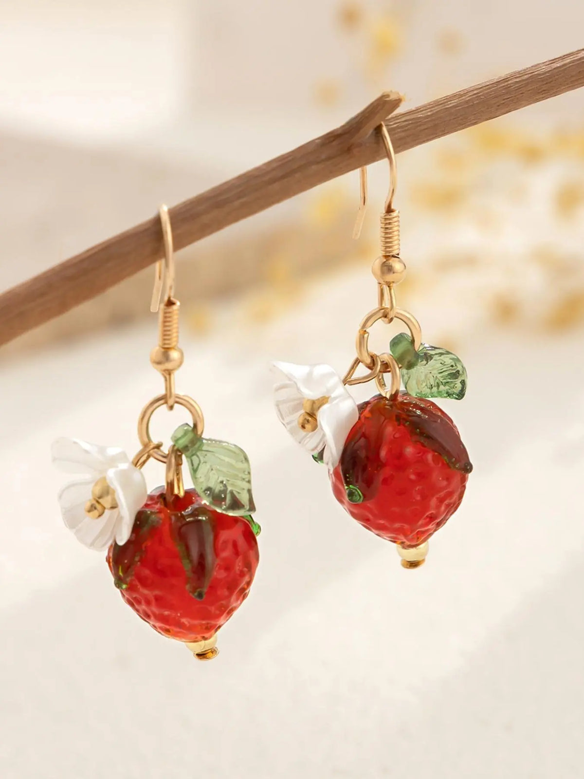 Cute Strawberry Design Dangle Earrings for Women & Girls, Fashion Floral Drop Earrings, Cute Summer Jewelry Accessories, Casual Trendy Jewelry, Fruit Veggie Earrings, Dangly Earrings, Dangling Earrings
