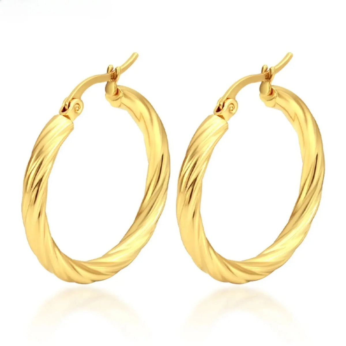 Women's 3-Pair Vintage Twisted Gold-Plated Stainless Steel Earring Stacking Set, Stacked Hoops for Daily Wear & Casual Occasions, Minimalist Costume Jewelry Accessories,sohochic