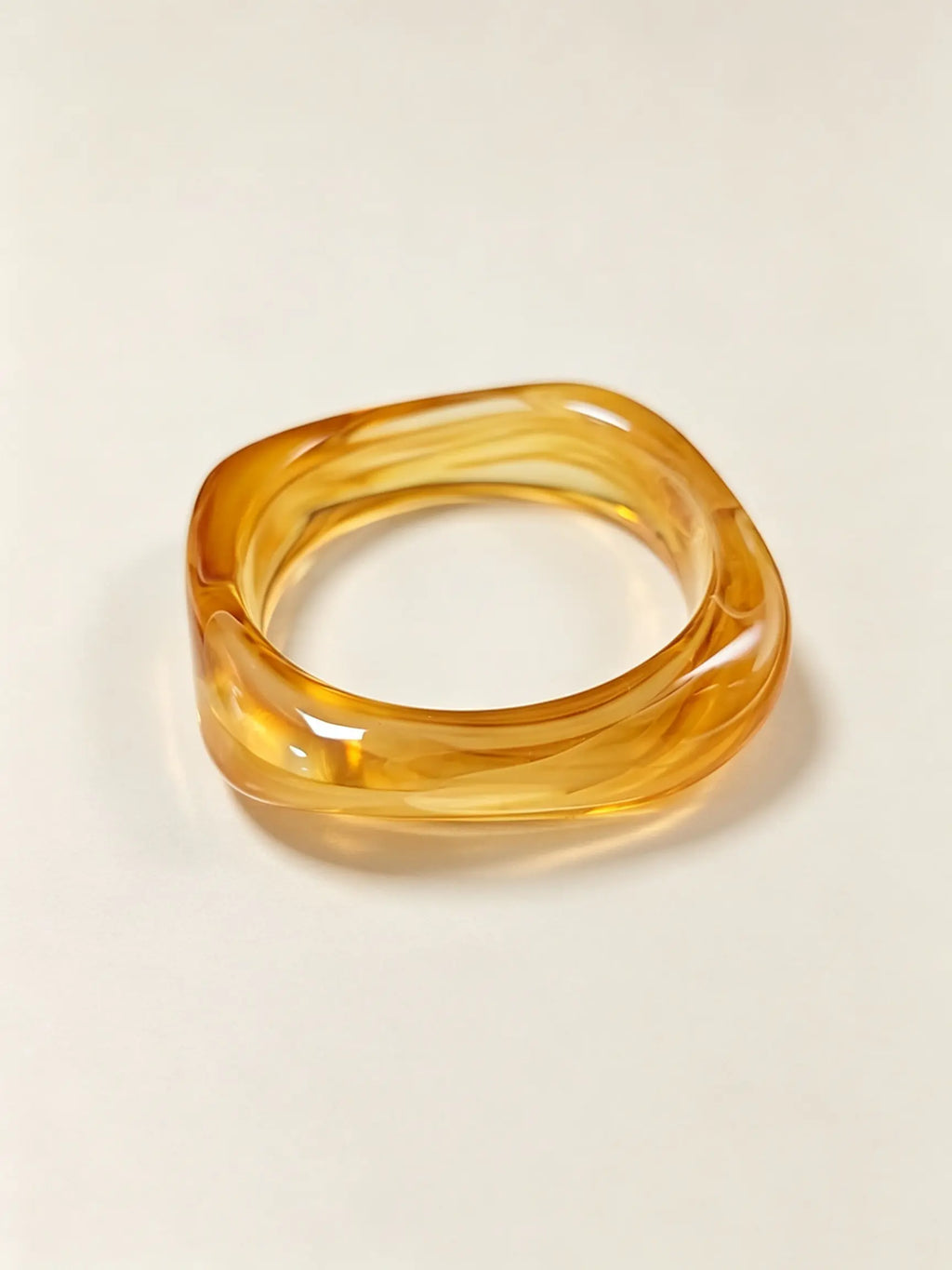 3 Piece Set Irregular Gradient Resin Bracelets, New Chinese Style Cool Wind, Cream /lake /caramel, Wide Band, Stackable Wrist Cuffs, Layered Bracelet Set, Bracelet Combination Set