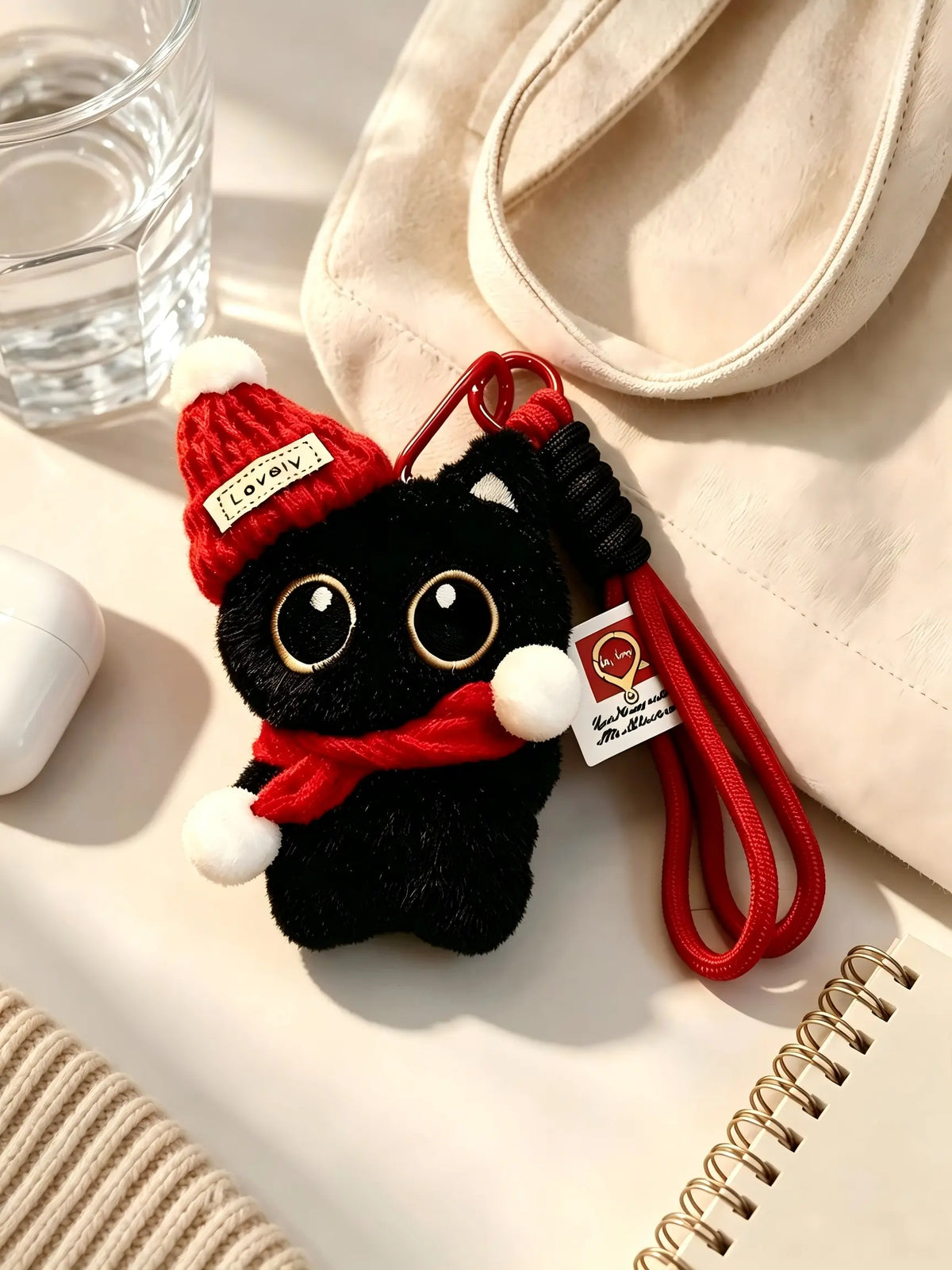 Cute Cat Design Keychain, Punk Style Plush Keychain for Women & Men, Fashion Accessories for Daily Use, Trendy All-match & Exquisite Keychain for Birthday Gift