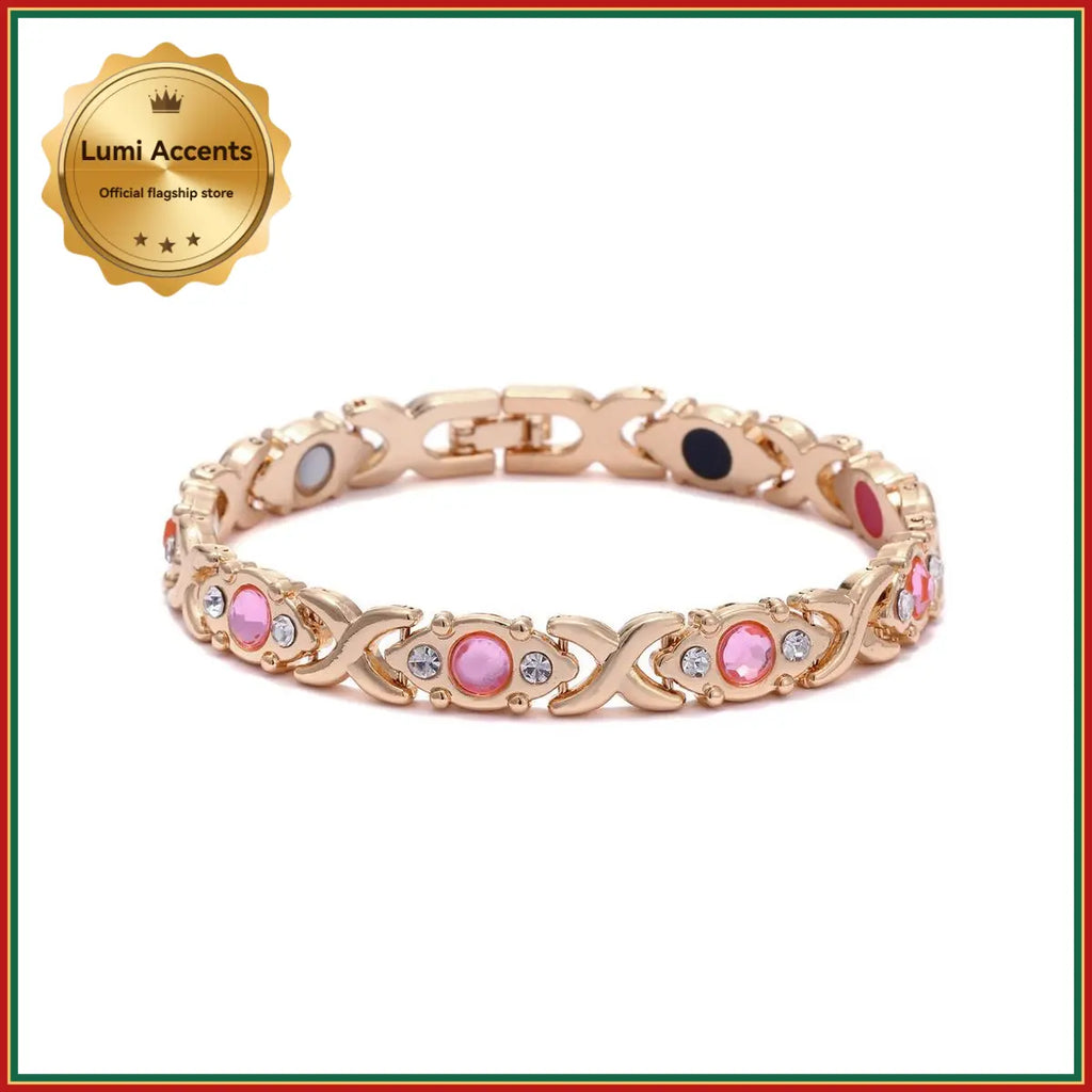Women's Elegant Rhinestone Stretch Bangle, Adjustable Magnetic Band in Alloy Metal, Costume Jewelry Accessory for Womens Gifts, Jewelry For Women, Accessories For Women