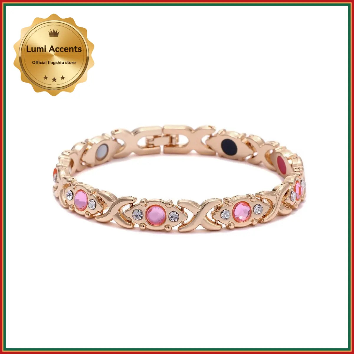 Women's Elegant Rhinestone Stretch Bangle, Adjustable Magnetic Band in Alloy Metal, Costume Jewelry Accessory for Womens Gifts, Jewelry For Women, Accessories For Women