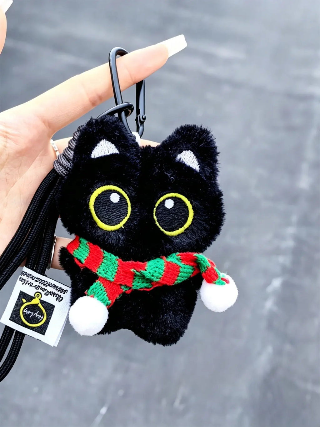 Cute Cat Design Keychain, Punk Style Plush Keychain for Women & Men, Fashion Accessories for Daily Use, Trendy All-match & Exquisite Keychain for Birthday Gift