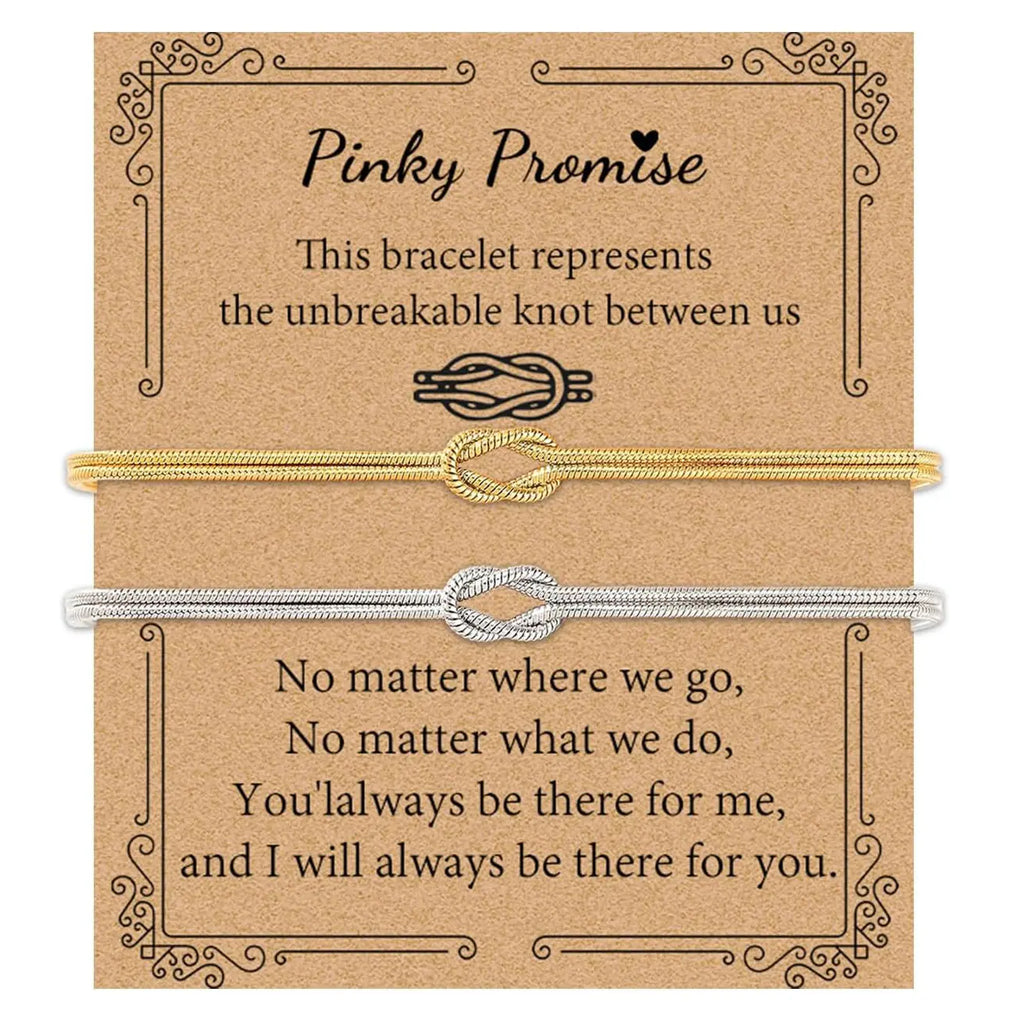 2pcs/set Love Knot Matching Bracelets for Couples - Matching BF and GF, Friendship-Themed Bracelets & Bangles, Men's Jewelry, Intimate Couple Gifts, GF Gift for Valentines Day, His And Hers,sohochic